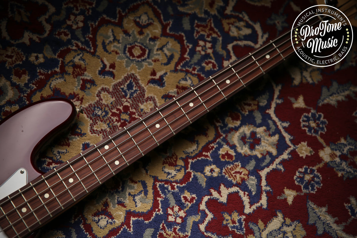 1998 Fender Mexican 4 String Jazz Bass Burgundy &amp; Hard Case