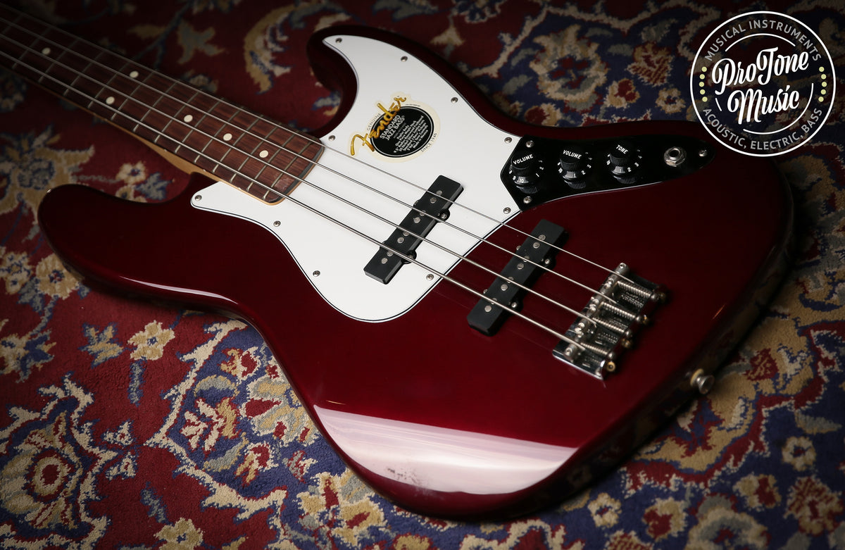 1998 Fender Mexican 4 String Jazz Bass Burgundy &amp; Hard Case