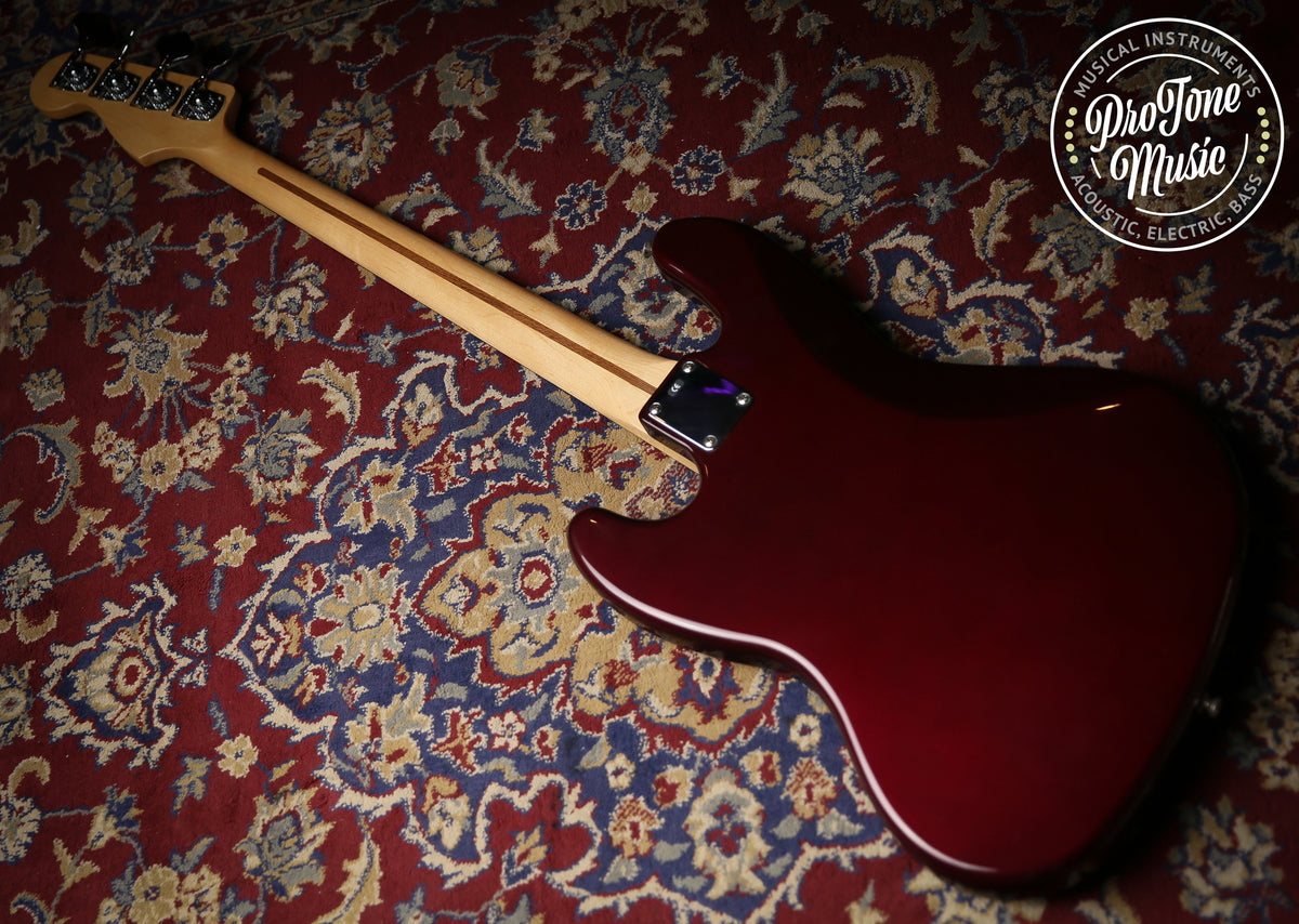 1998 Fender Mexican 4 String Jazz Bass Burgundy &amp; Hard Case