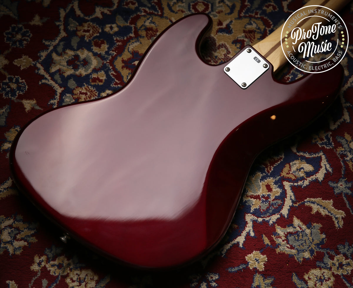 1998 Fender Mexican 4 String Jazz Bass Burgundy &amp; Hard Case