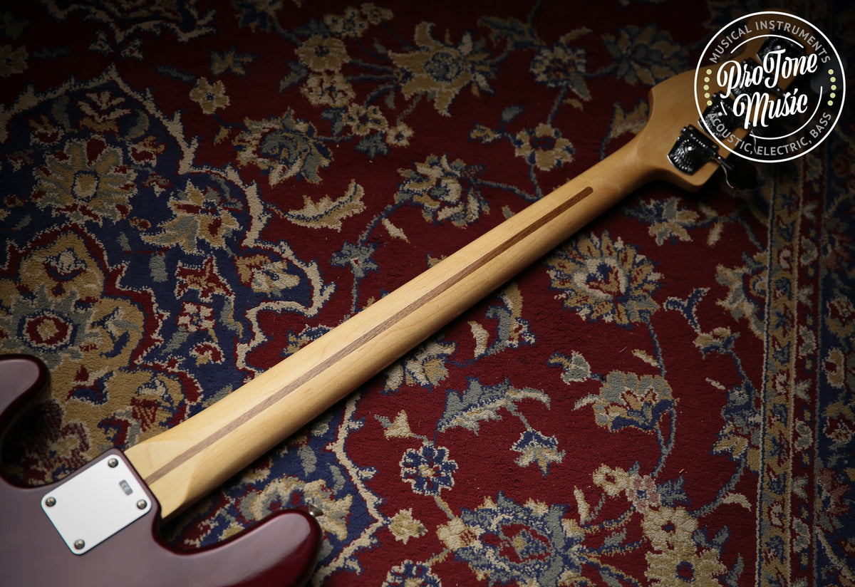 1998 Fender Mexican 4 String Jazz Bass Burgundy &amp; Hard Case