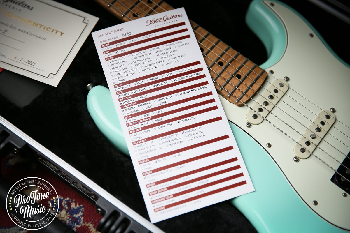 2021 Xotic XSC-2 HSS Surf Green Light Aged - ProTone Music