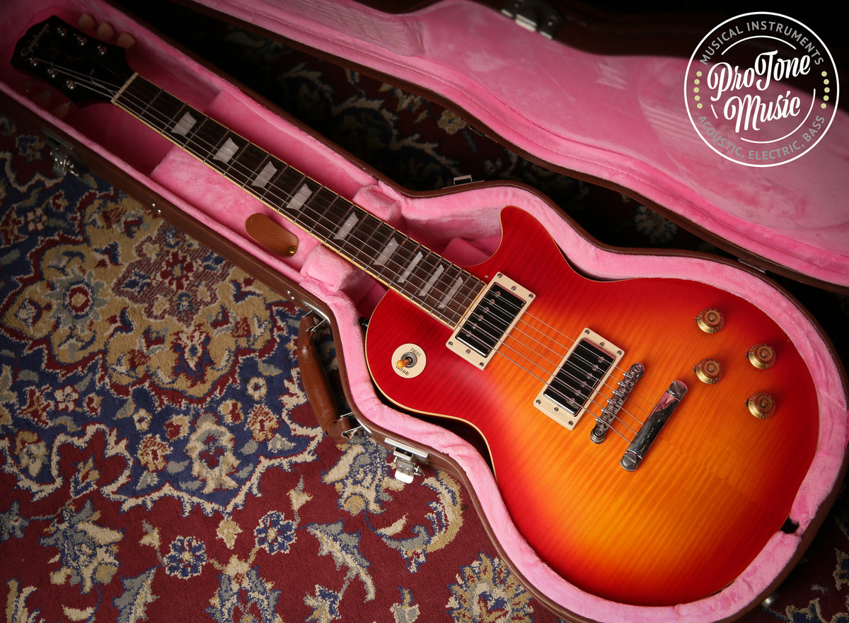2021 Epiphone Les Paul 59 Reissue Cherry Sunburst Satin &amp; Hard Case