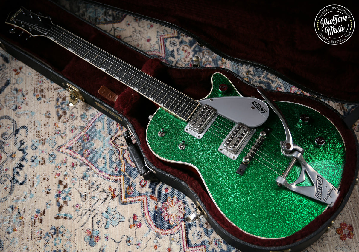 Gretsch G6129T Jet Japanese Green Sparkle - HEADSTOCK REPAIR - ProTone Music Limited