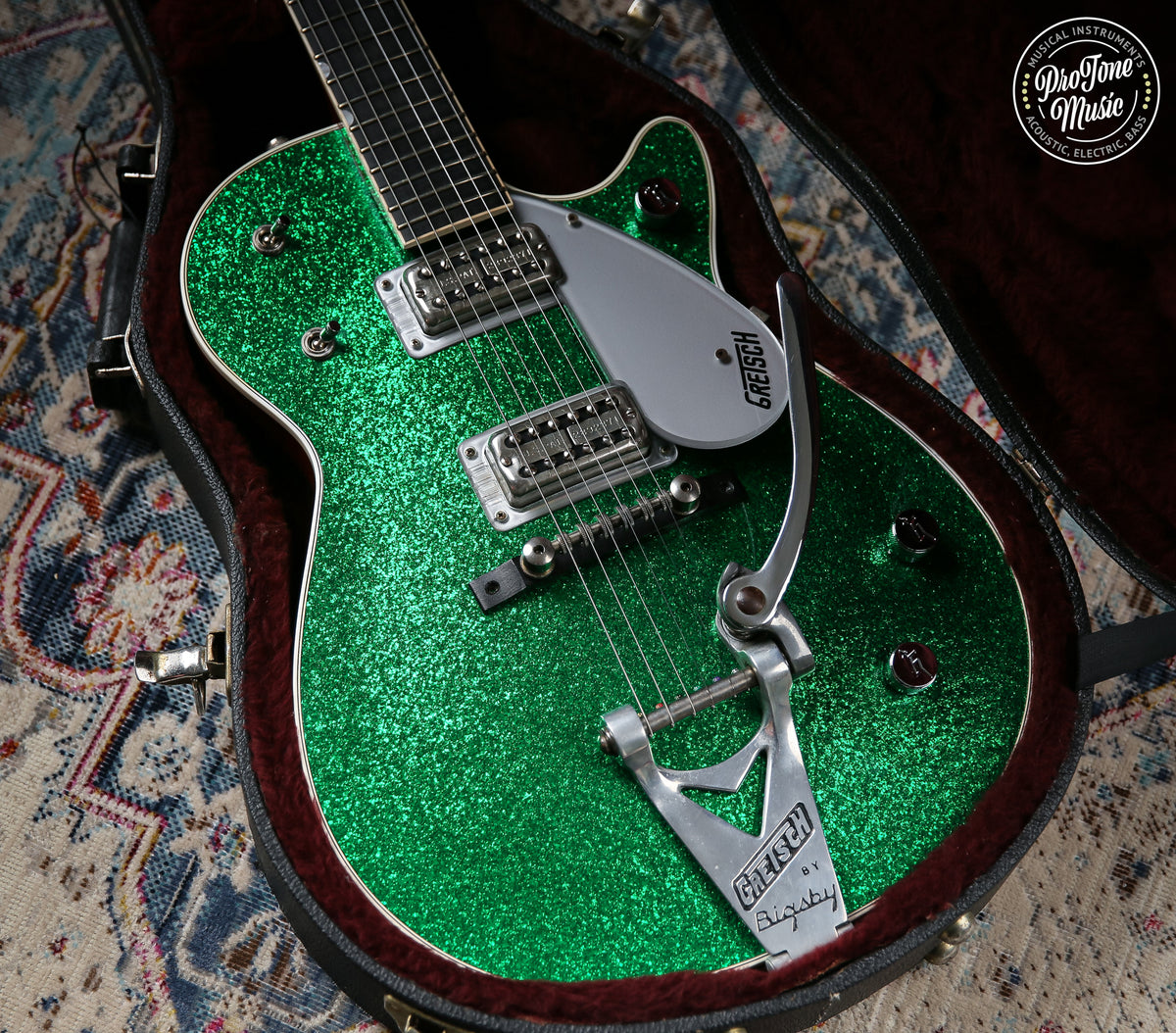 Gretsch G6129T Jet Japanese Green Sparkle - HEADSTOCK REPAIR - ProTone Music Limited