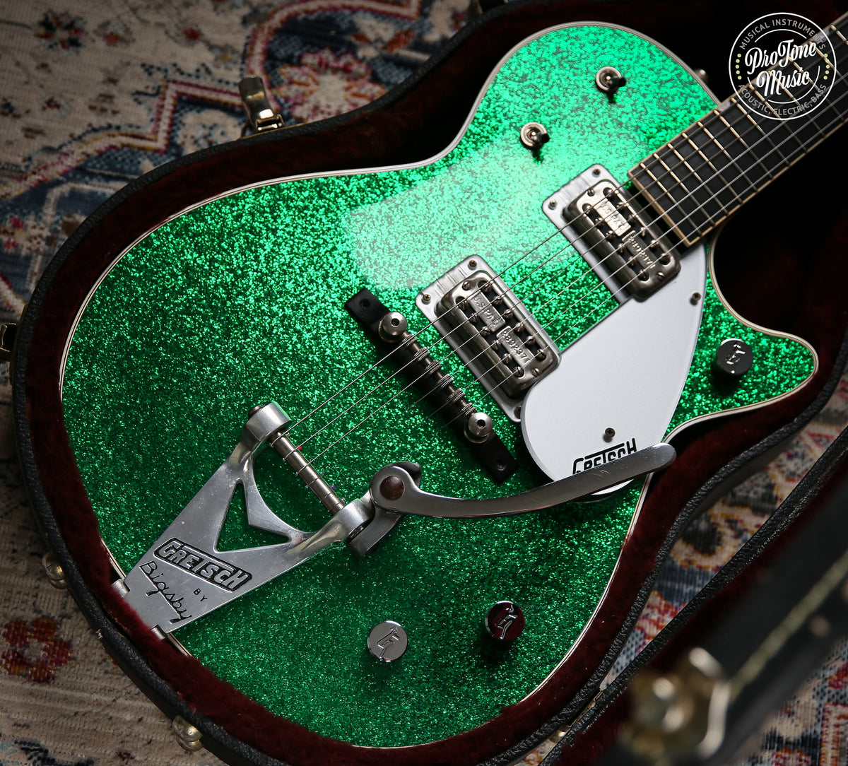Gretsch G6129T Jet Japanese Green Sparkle - HEADSTOCK REPAIR - ProTone Music Limited