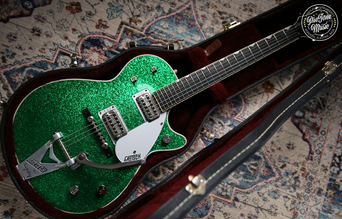 Gretsch G6129T Jet Japanese Green Sparkle - HEADSTOCK REPAIR - ProTone Music Limited