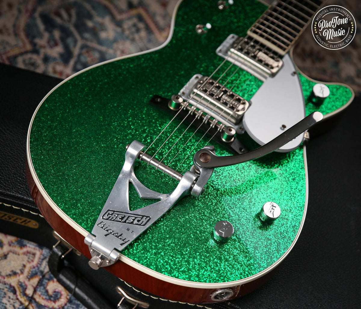 Gretsch G6129T Jet Japanese Green Sparkle - HEADSTOCK REPAIR - ProTone Music Limited