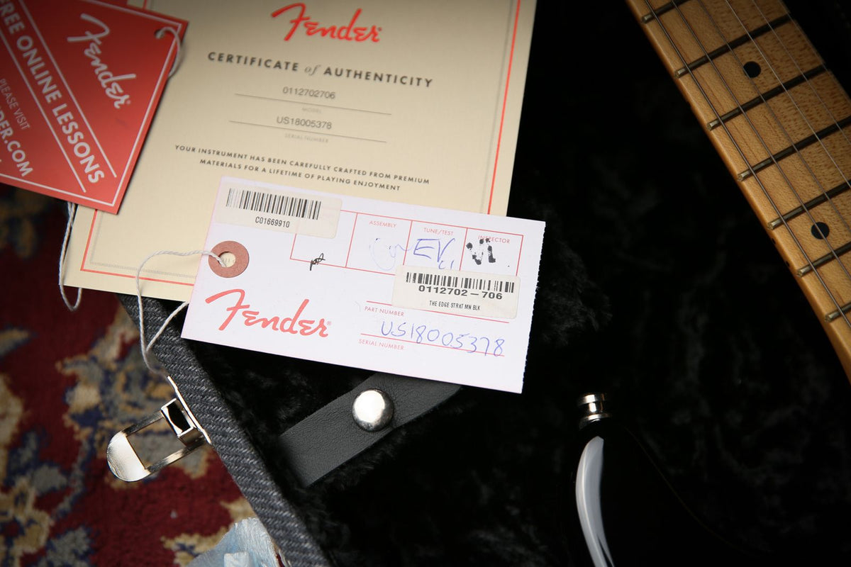 2018 Fender USA The Edge Stratocaster Signature Model Black
