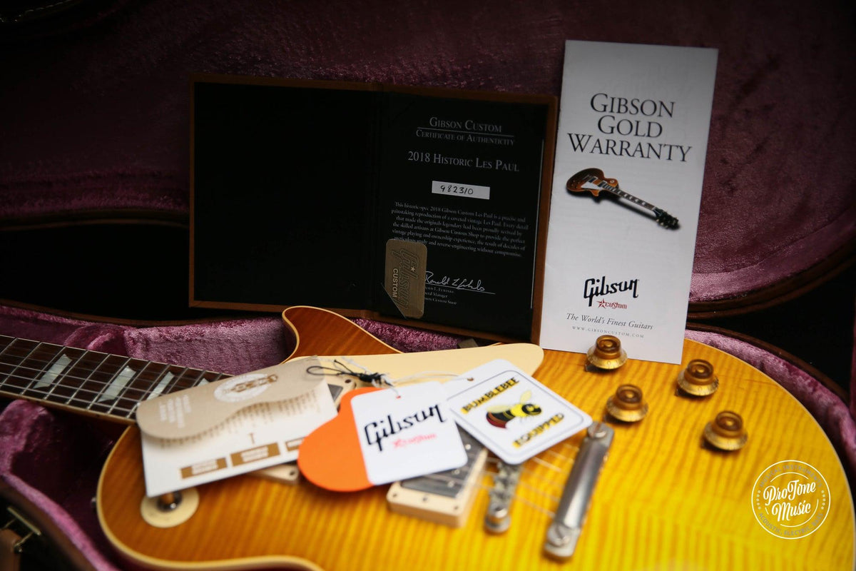 2018 Gibson Custom Shop R9 Historic 1959 Les Paul Reissue Lemonburst &amp; Case &amp; Tags - ProTone Music